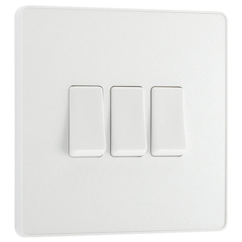 BG Electrical Evolve Pearlescent White - Triple, 2 way switch