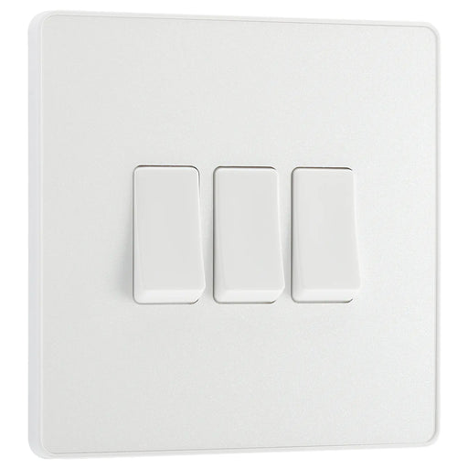BG Electrical Evolve Pearlescent White - Triple, 2 way switch