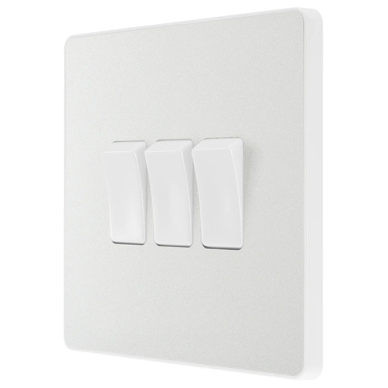 BG Electrical Evolve Pearlescent White - Triple, 2 way switch