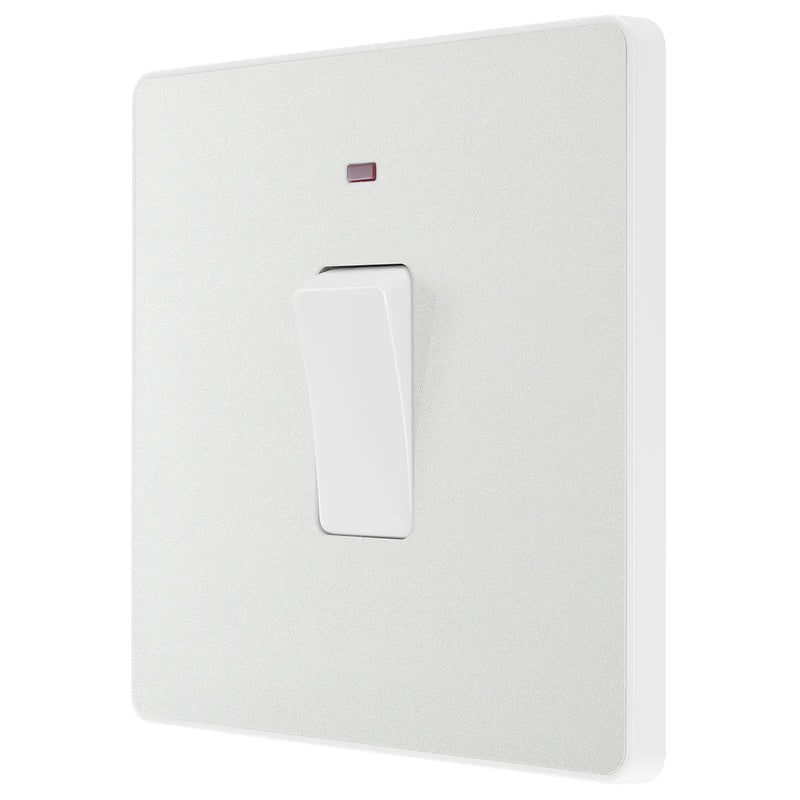 BG Electrical Evolve Pearlescent White - 20A, double pole, with indicator