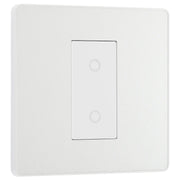 BG Electrical Evolve Pearlescent White - Single, 2 way touch, 200W, secondary