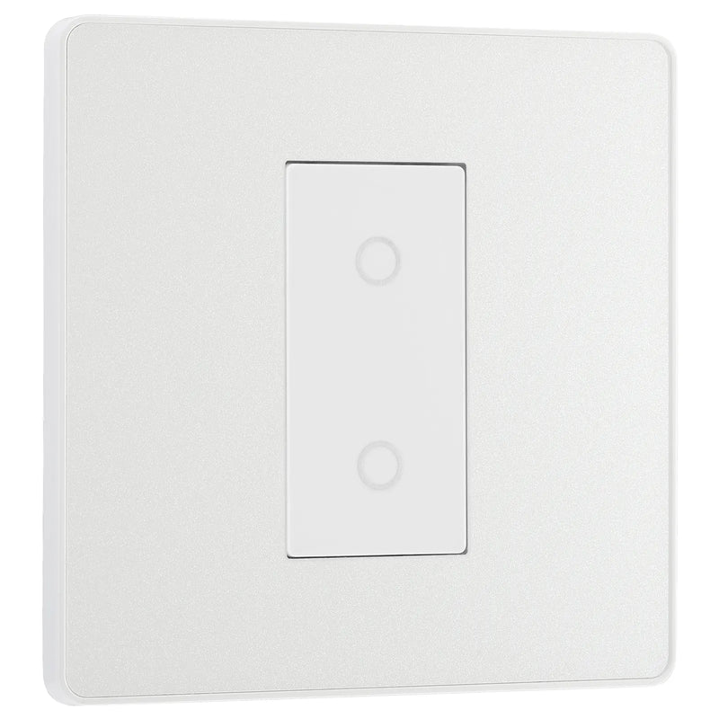 BG Electrical Evolve Pearlescent White - Single, 2 way touch, 200W, secondary