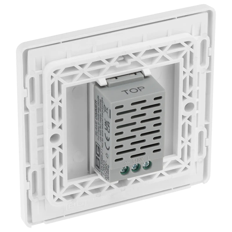 BG Electrical Evolve Pearlescent White - Single, 2 way touch, 200W, secondary