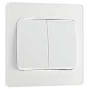 BG Electrical Evolve Pearlescent White - Double, 2 way switch, wide rocker