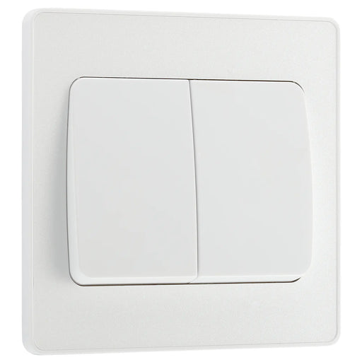 BG Electrical Evolve Pearlescent White - Double, 2 way switch, wide rocker