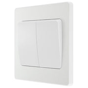 BG Electrical Evolve Pearlescent White - Double, 2 way switch, wide rocker