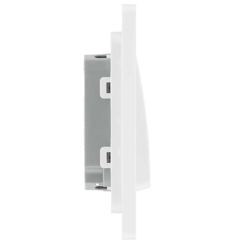 BG Electrical Evolve Pearlescent White - Double, 2 way switch, wide rocker