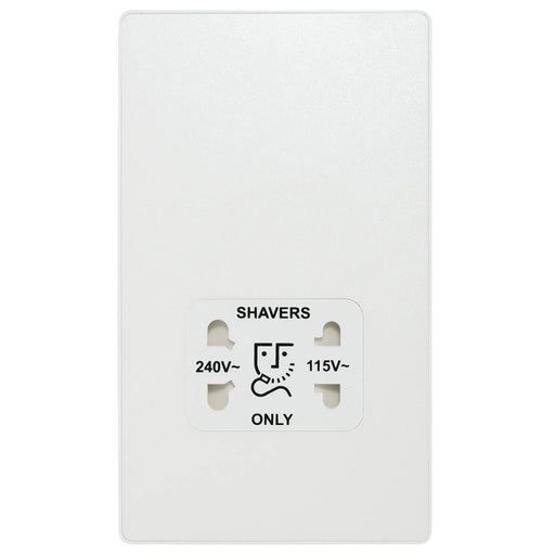 BG Electrical Evolve Pearlescent White - 115/240V dual voltage shaver socket