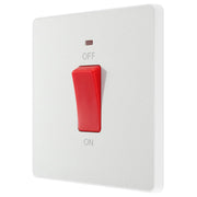 BG Electrical Evolve Pearlescent White - 45A, double pole, single plate, with indicator