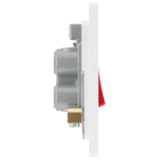 BG Electrical Evolve Pearlescent White - 45A, double pole, single plate, with indicator