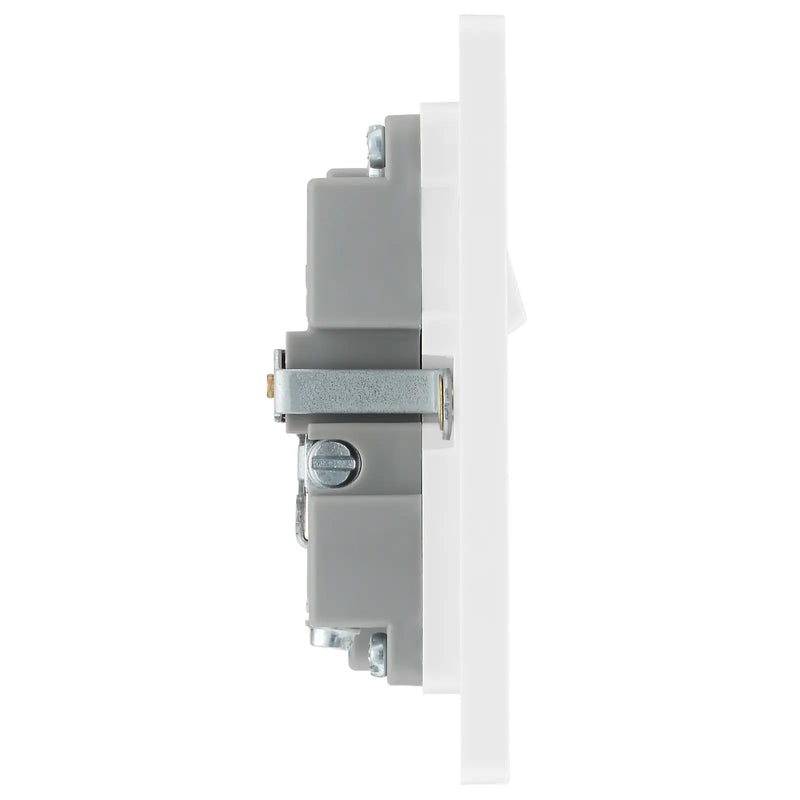 BG Electrical Evolve Pearlescent White - Single, switched, single pole, with 2 x USB A