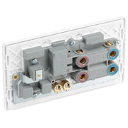 BG Electrical Evolve Pearlescent White - 45A, double pole, with switched socket and indicators