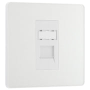 BG Electrical Evolve Pearlescent White - Single, RJ45 telephone socket