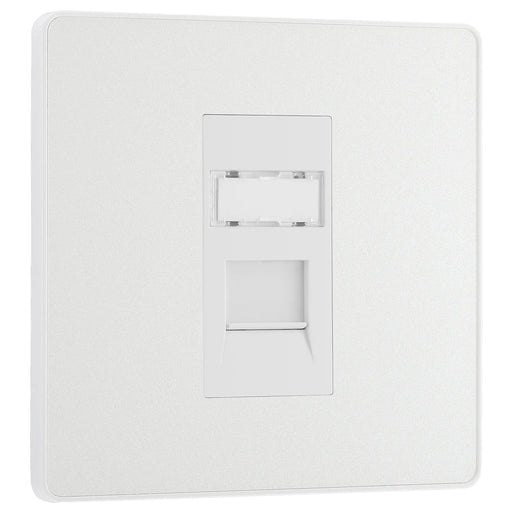 BG Electrical Evolve Pearlescent White - Single, RJ45 telephone socket