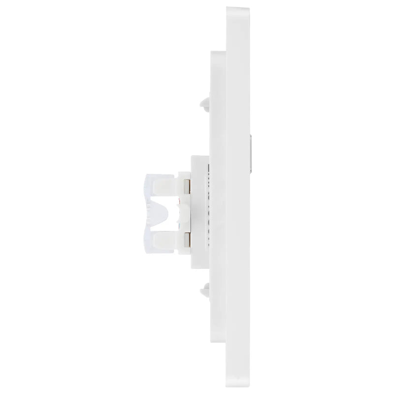BG Electrical Evolve Pearlescent White - Single, RJ45 telephone socket