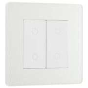 BG Electrical Evolve Pearlescent White - Double, 2 way touch, 200W, secondary
