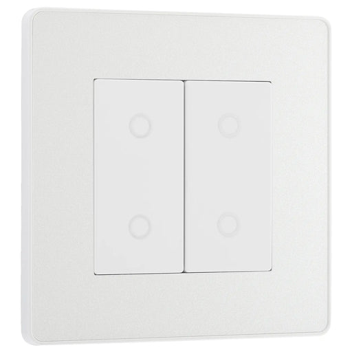 BG Electrical Evolve Pearlescent White - Double, 2 way touch, 200W, secondary