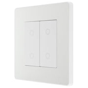 BG Electrical Evolve Pearlescent White - Double, 2 way touch, 200W, secondary