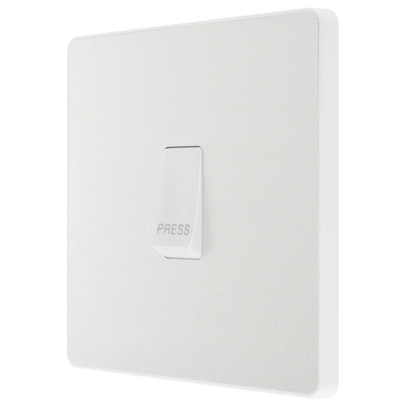 BG Electrical Evolve Pearlescent White - Single, bell push switch