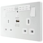BG Electrical Evolve Pearlescent White - Double, switched, single pole, WiFi Extender + USB A