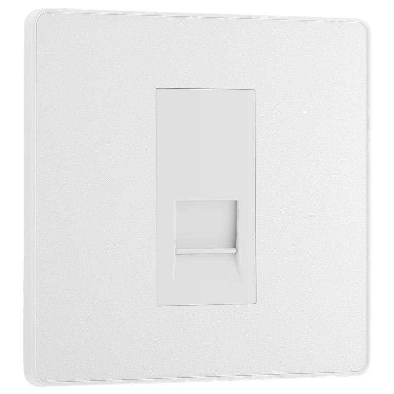 BG Electrical Evolve Pearlescent White - Single, telephone socket, secondary
