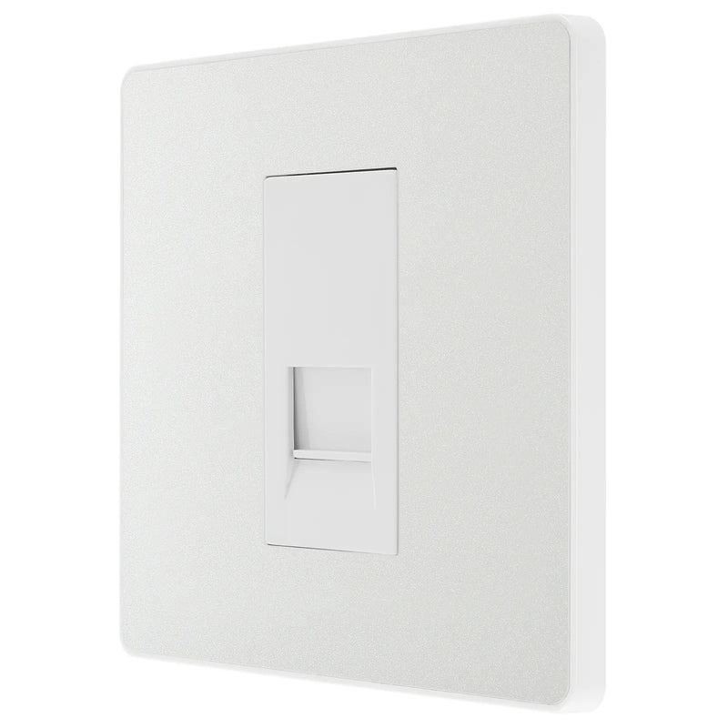 BG Electrical Evolve Pearlescent White - Single, telephone socket, secondary