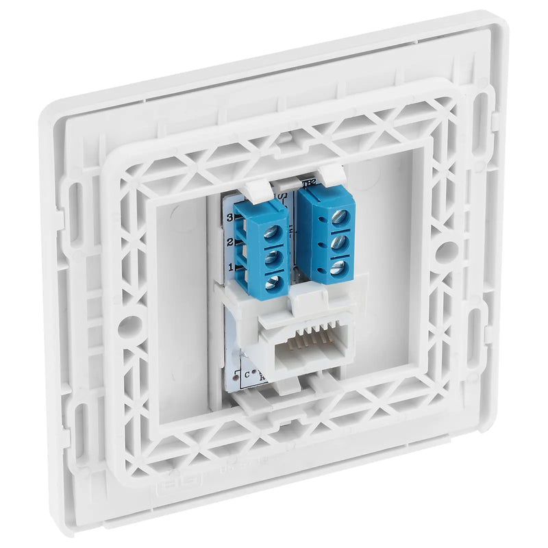 BG Electrical Evolve Pearlescent White - Single, telephone socket, secondary