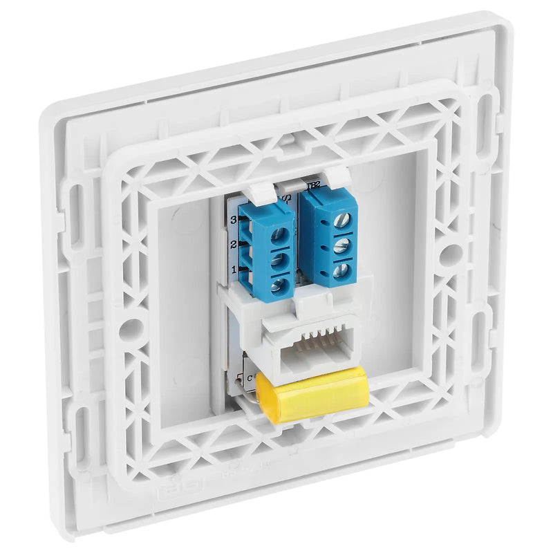 BG Electrical Evolve Pearlescent White - Single, telephone socket, master