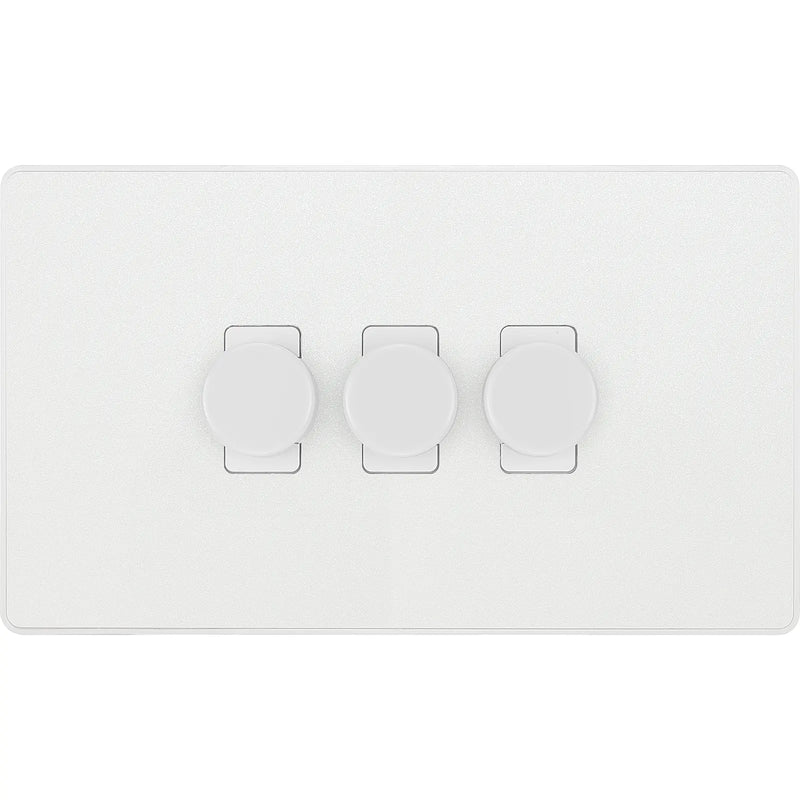 BG Electrical Evolve Pearlescent White - Triple, 2 way push 200W