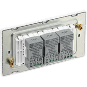 BG Electrical Evolve Pearlescent White - Triple, 2 way push 200W