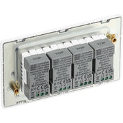 BG Electrical Evolve Pearlescent White - Quadruple, 2 way push 200W