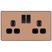 BG Electrical Evolve Polished Copper - Double, switched, single pole