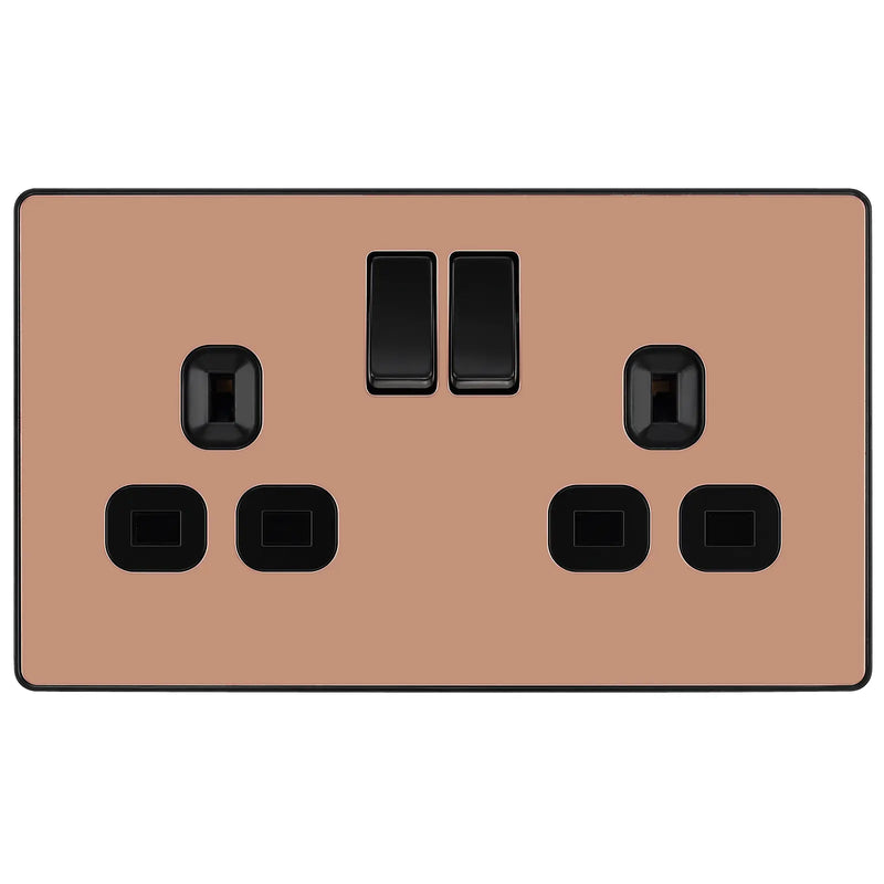 BG Electrical Evolve Polished Copper - Double, switched, single pole