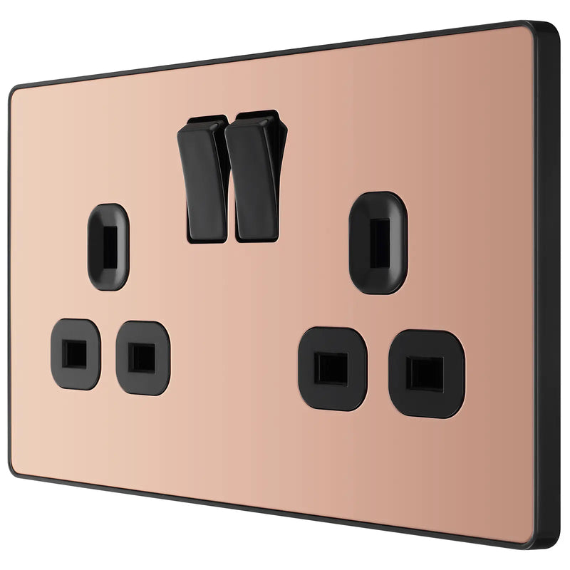BG Electrical Evolve Polished Copper - Double, switched, single pole