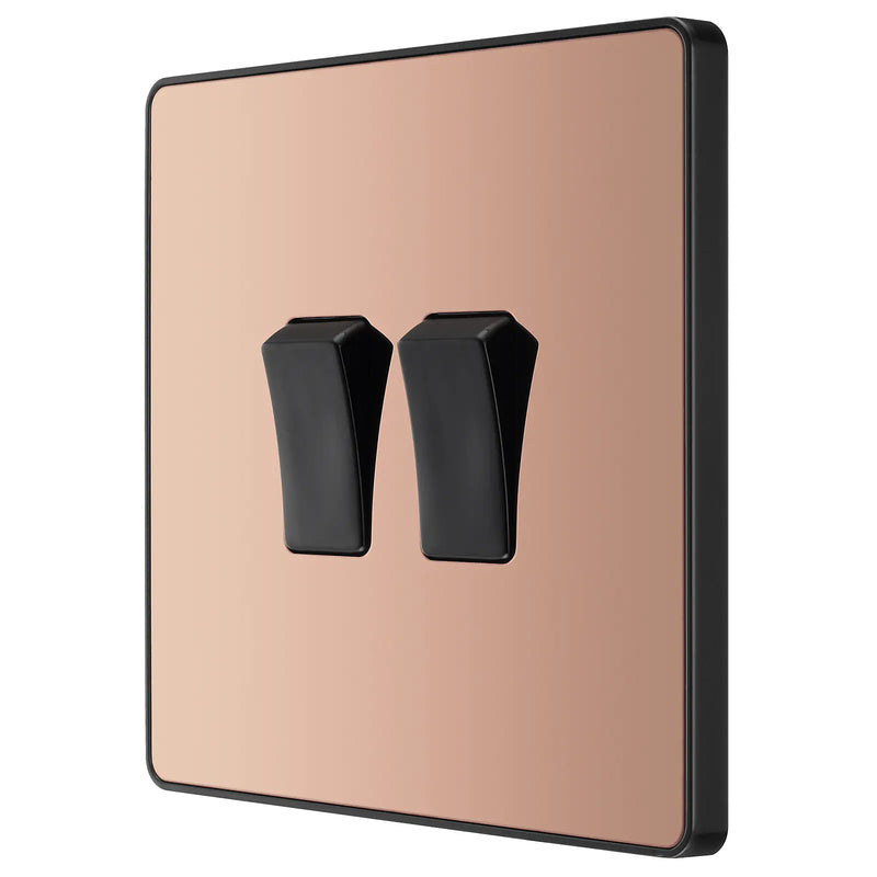 BG Electrical Evolve Polished Copper - Double, 2 way switch
