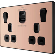 BG Electrical Evolve Polished Copper - Double switched single pole, with USB A + C (22W)