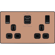 BG Electrical Evolve Polished Copper - Double switched single pole, with USB A + C (45W)