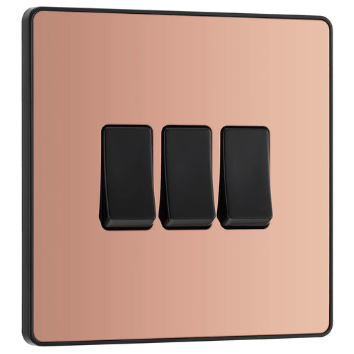 BG Electrical Evolve Polished Copper - Triple, 2 way switch