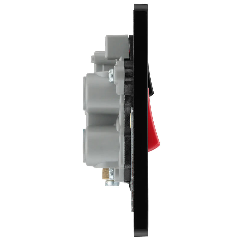 BG Electrical Evolve Polished Copper - 45A double pole with switched socket and indicators