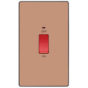 BG Electrical Evolve Polished Copper - 45A, double pole, large plate, with indicator