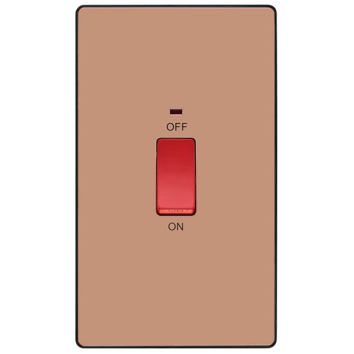BG Electrical Evolve Polished Copper - 45A, double pole, large plate, with indicator