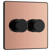 BG Electrical Evolve Polished Copper - Double, 2 way push 200W