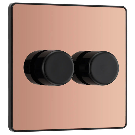 BG Electrical Evolve Polished Copper - Double, 2 way push 200W