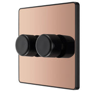 BG Electrical Evolve Polished Copper - Double, 2 way push 200W