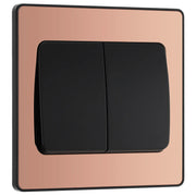 BG Electrical Evolve Polished Copper - Double, 2 way switch, wide rocker