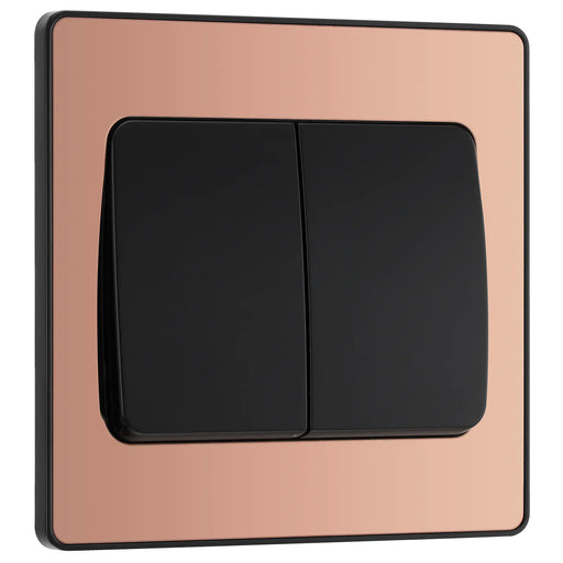 BG Electrical Evolve Polished Copper - Double, 2 way switch, wide rocker