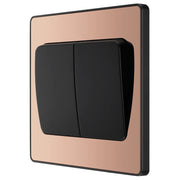 BG Electrical Evolve Polished Copper - Double, 2 way switch, wide rocker