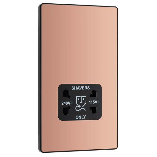 BG Electrical Evolve Polished Copper - 115/240V dual voltage shaver socket