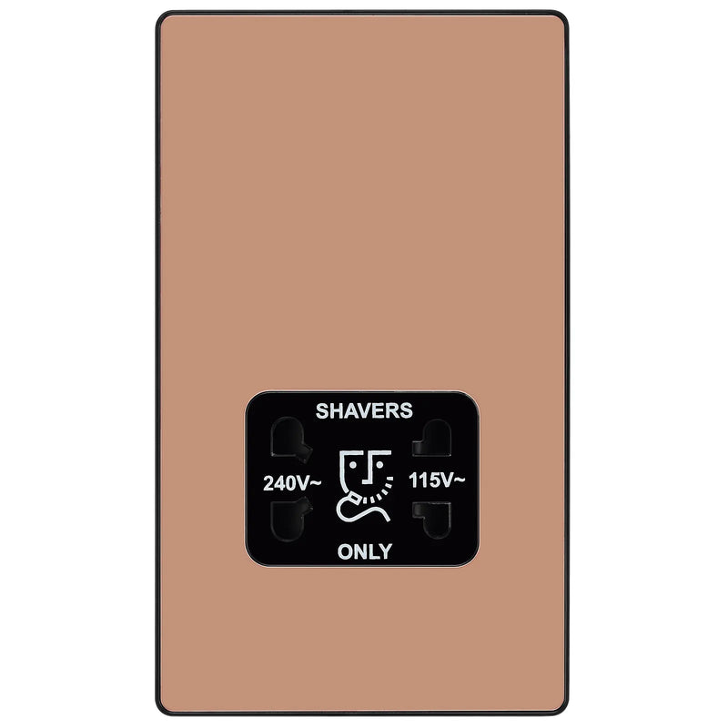 BG Electrical Evolve Polished Copper - 115/240V dual voltage shaver socket
