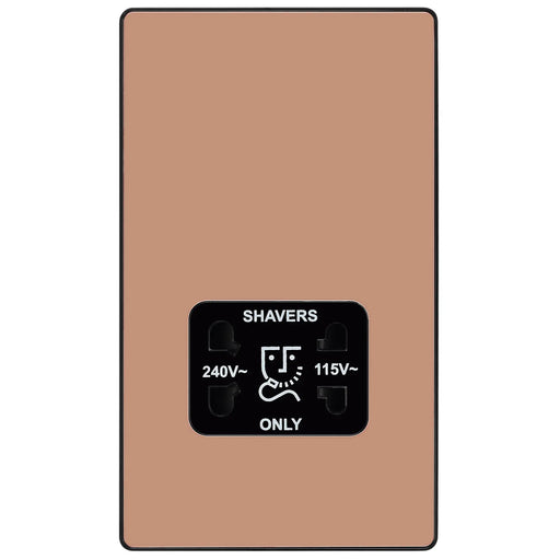 BG Electrical Evolve Polished Copper - 115/240V dual voltage shaver socket